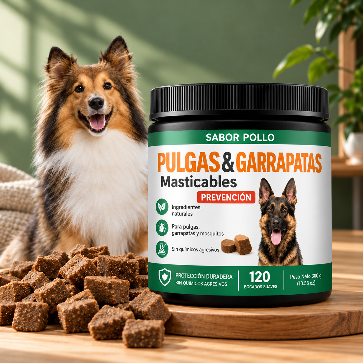 Suplemento natural para perros con picor y piel sensible, 300 g