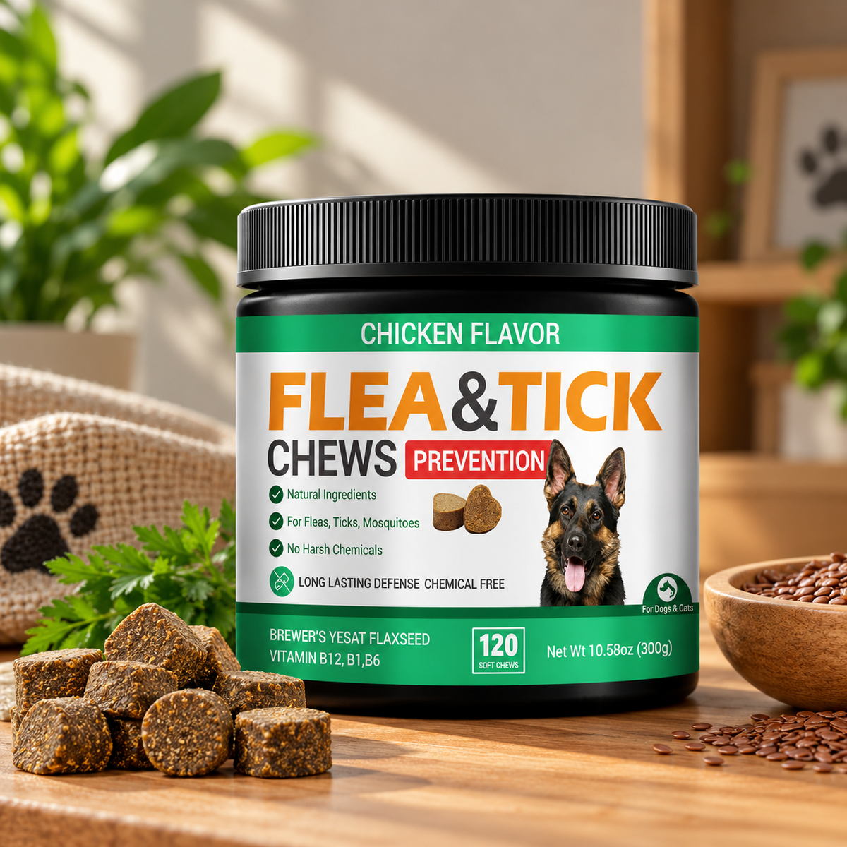 Suplemento natural para perros con picor y piel sensible, 300 g