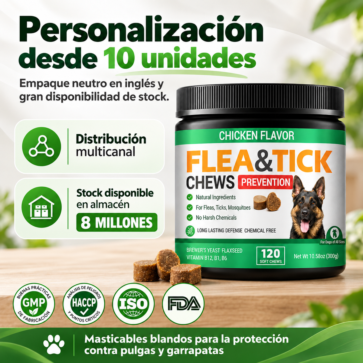 Suplemento natural para perros con picor y piel sensible, 300 g
